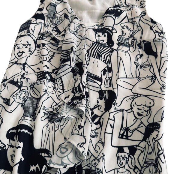 Betty & Veronica Comic Print Sleeveless Dress Size M Cotton Blend Womens Apparel - Picture 11 of 12